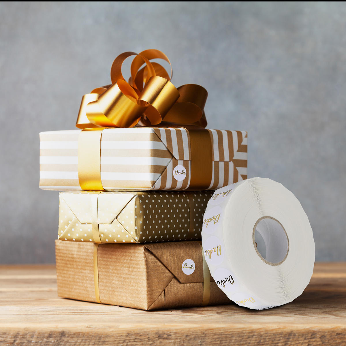 2500xDANKE-AUFKLEBER - Weiß, Papier/Kunststoff (11/3/11cm) - Relaxdays