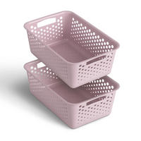 AUFBEWAHRUNGSKORB Rosa 30x20x11 cm - 2er Pack - Rosa, Kunststoff (20/11/30cm) - ProHome