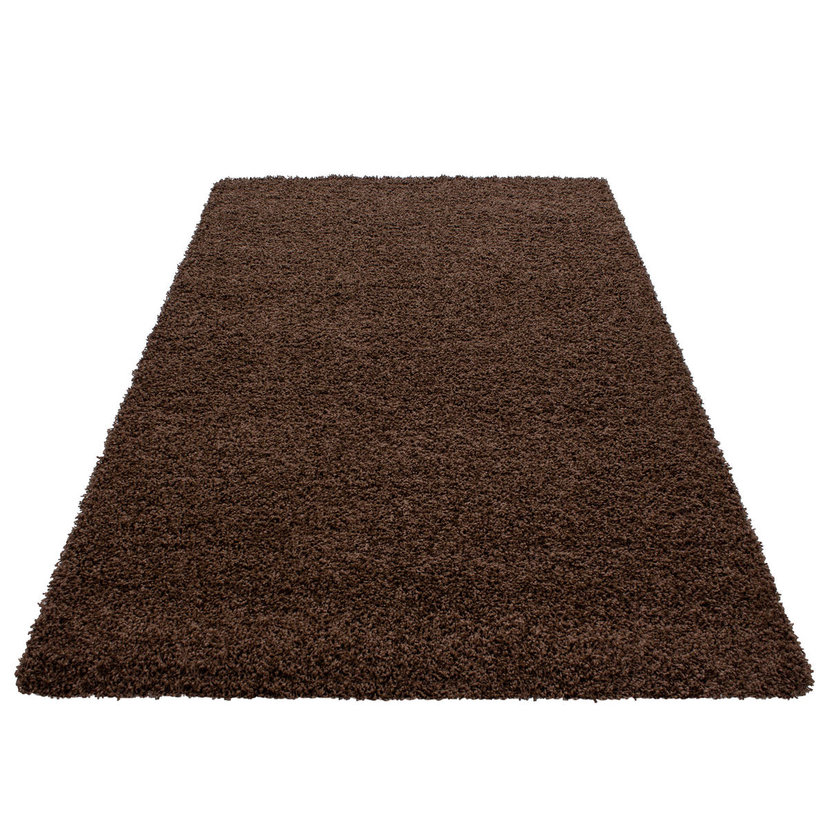 TEPPICH Hochflor Unifarben Polypropylen Wohnzimmer Shaggy Braun Rechteckig 160x230 - Braun, Textil (160/230cm) - KADIMA DESIGN