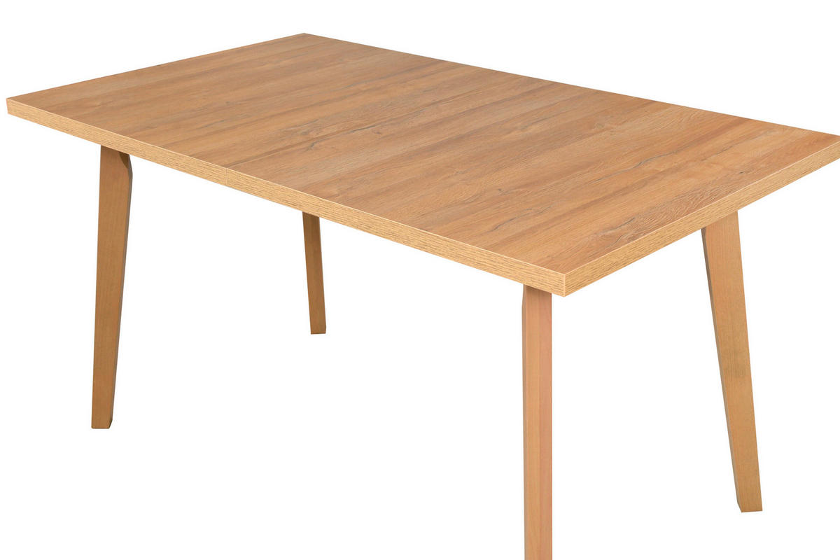 ESSTISCH Oslo 5, 140-180/80 cm,grandson - Birkefarben, Holz (80/140/75cm) - Leaf Design