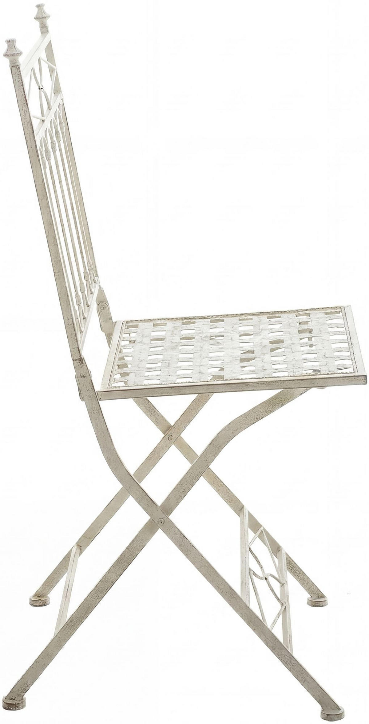 GARTENKLAPPSTUHL Metall Antik-Creme - Creme, Metall (40/95/40cm) - CLP