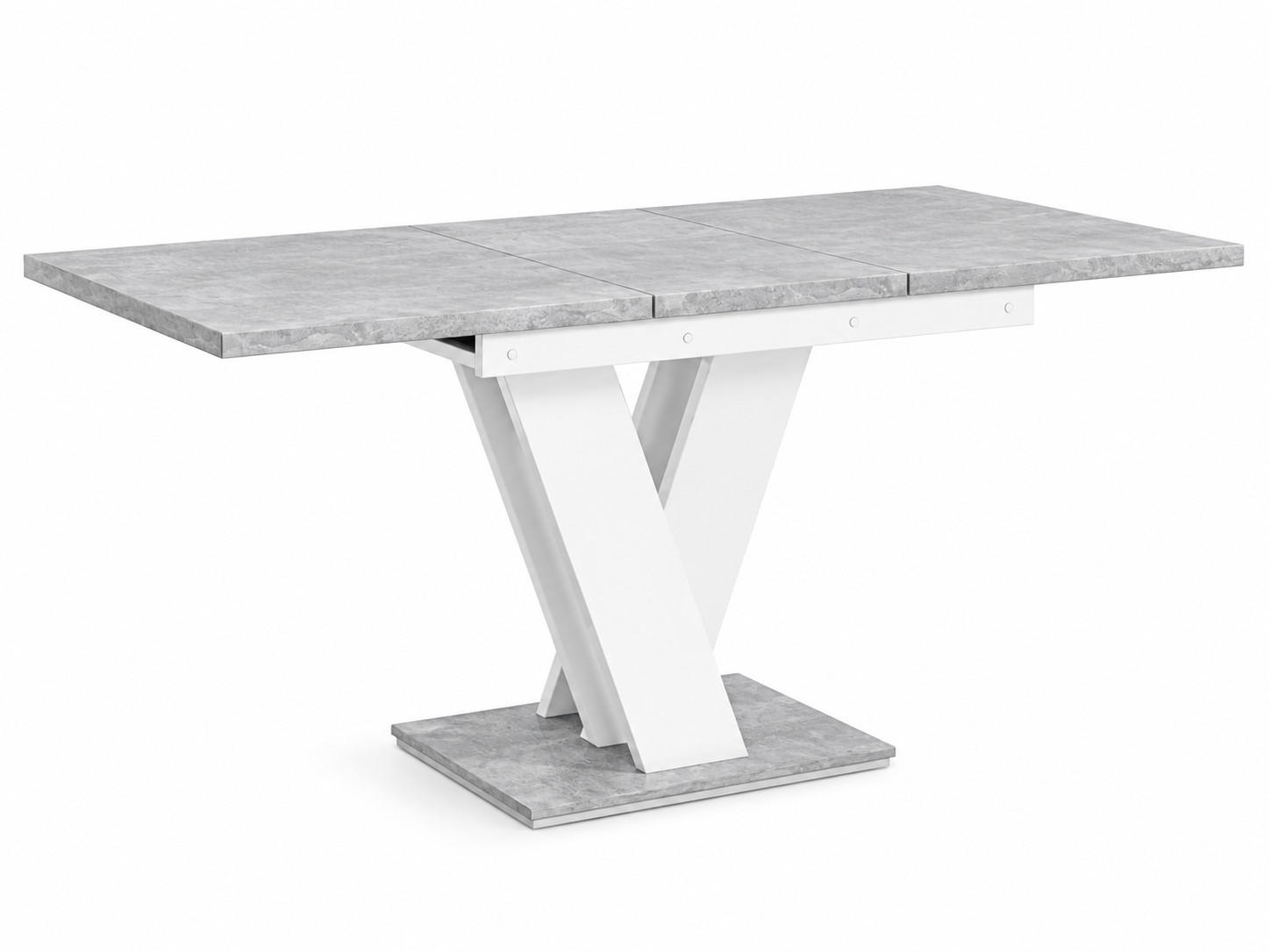 Masseno Esstisch Weiß, Grau 80x76x120 cm