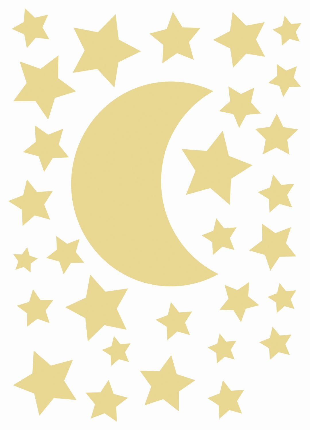 WANDTATTOO Sternenhimmel 47.5 x 66 cm - Gelb, Papier (47.5/66/66cm) - ESTAhome