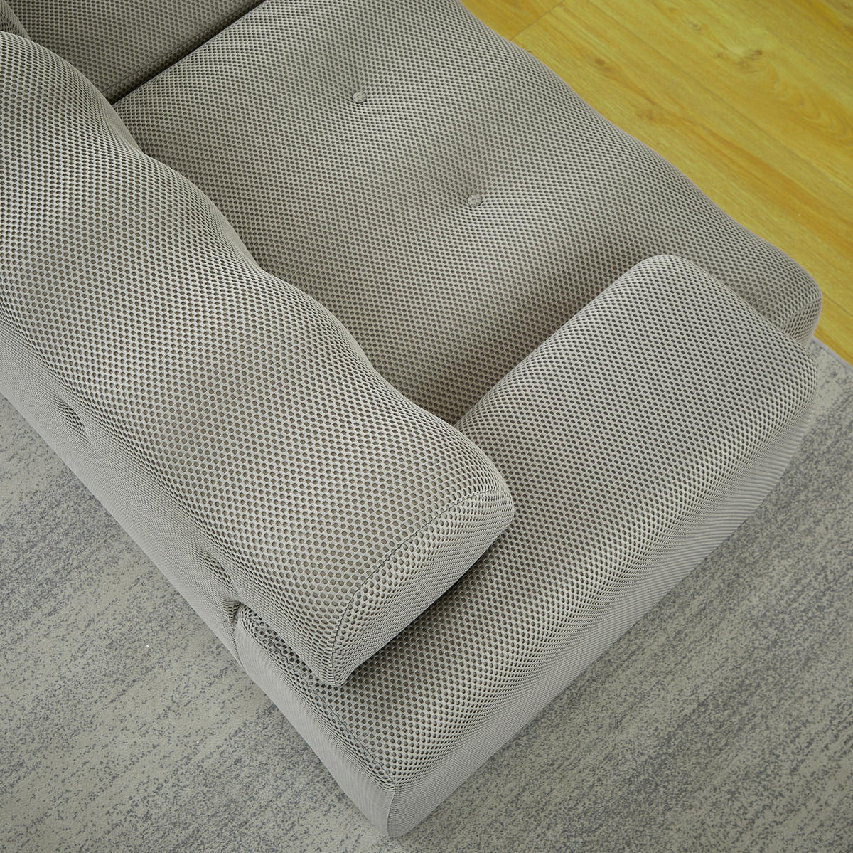 2-SITZER-SOFA 224/104/66 cm aus Stoff mit breiten Armlehnen und Knopfheftung, Grau - Grau, Textil (224/66/104cm) - Redom