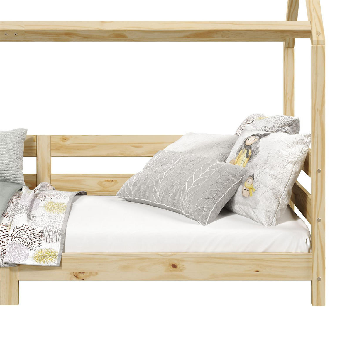 HAUSBETT FINA 90X200 CM - Naturfarben, Holz (96/134/206cm) - IDIMEX