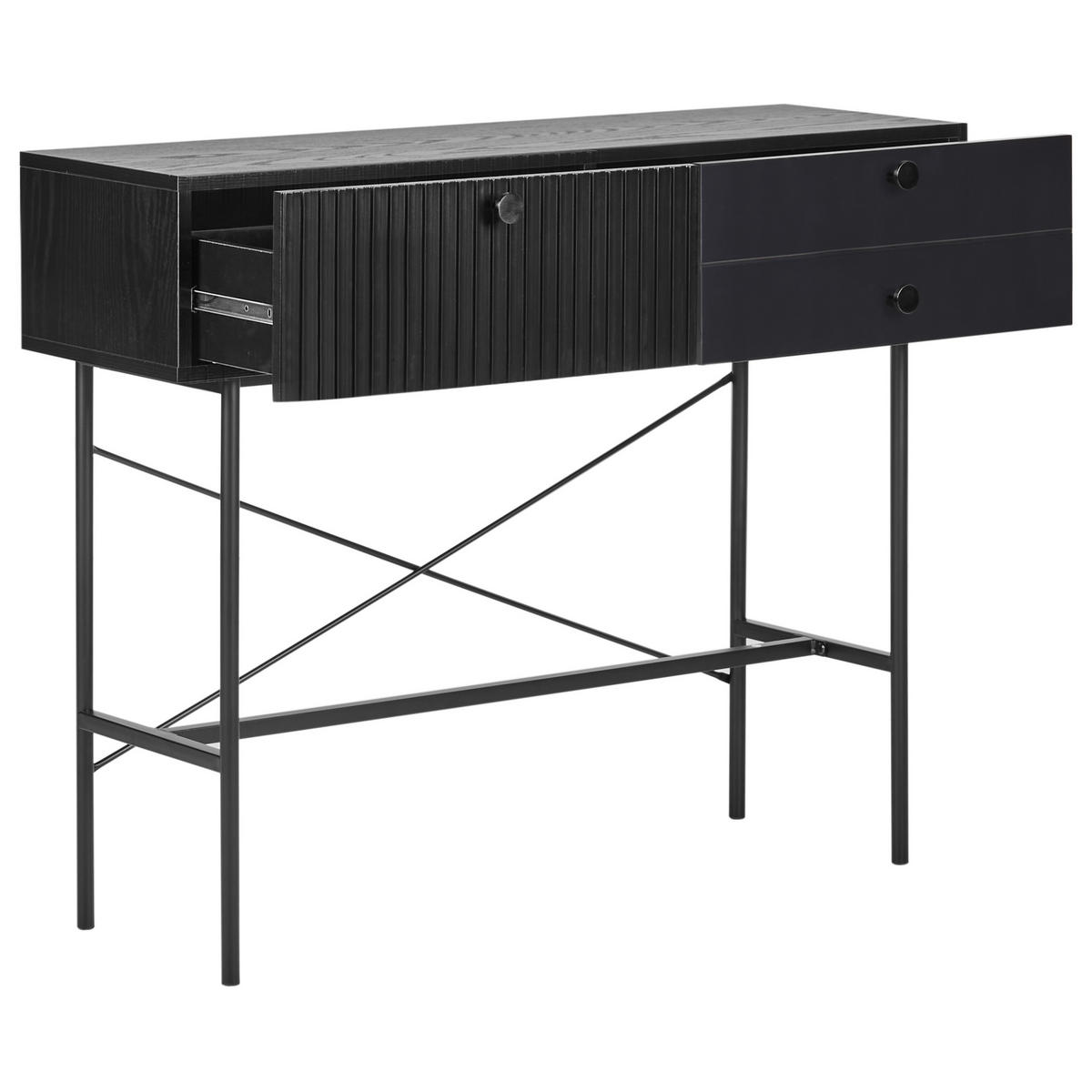 KONSOLENTISCH Schwarz Coventry - Schwarz, Holzwerkstoff (32/100/79cm) - Beliani