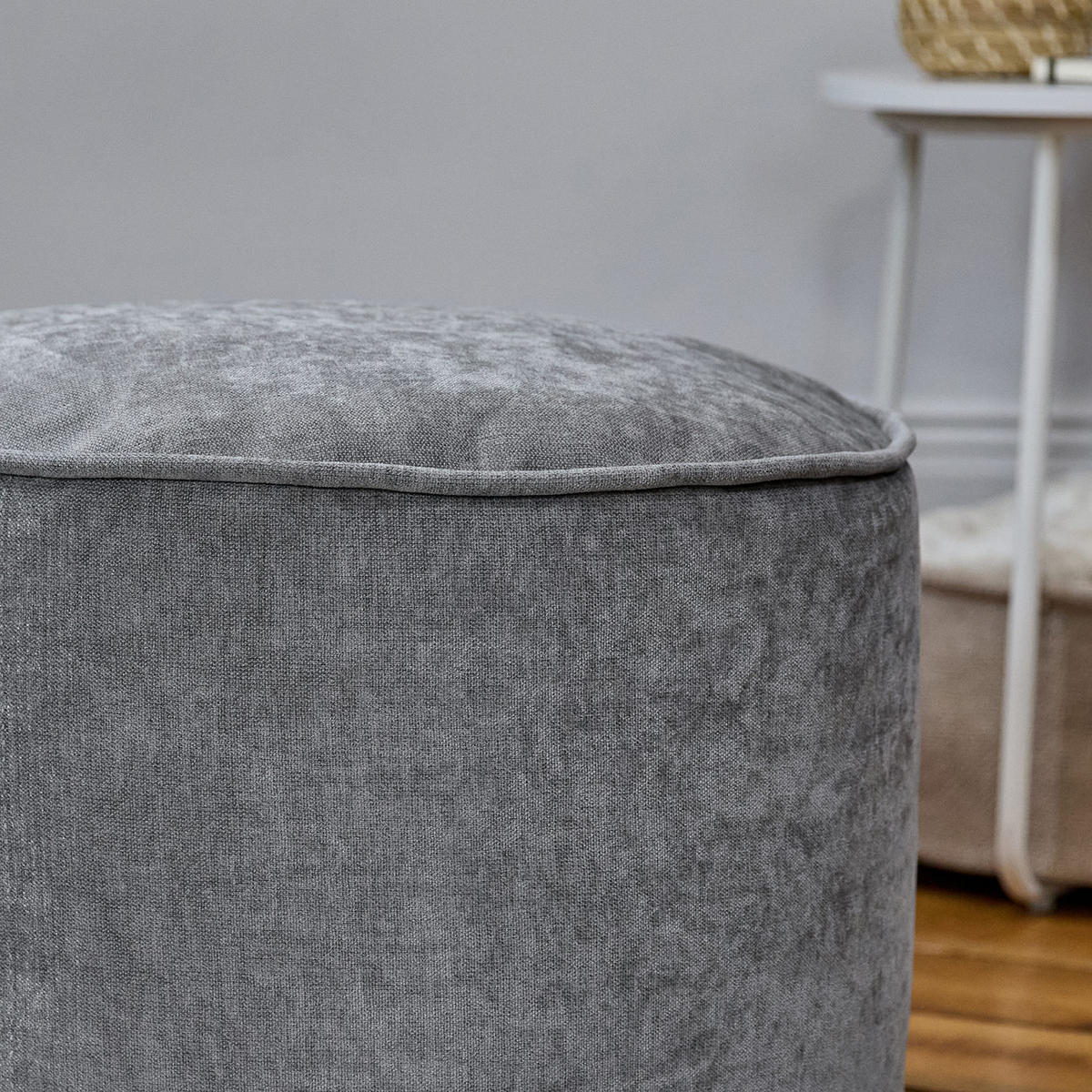 SITZPOUF Chenille Milano - Grau, Kunststoff/Textil (55/35/55cm) - icon