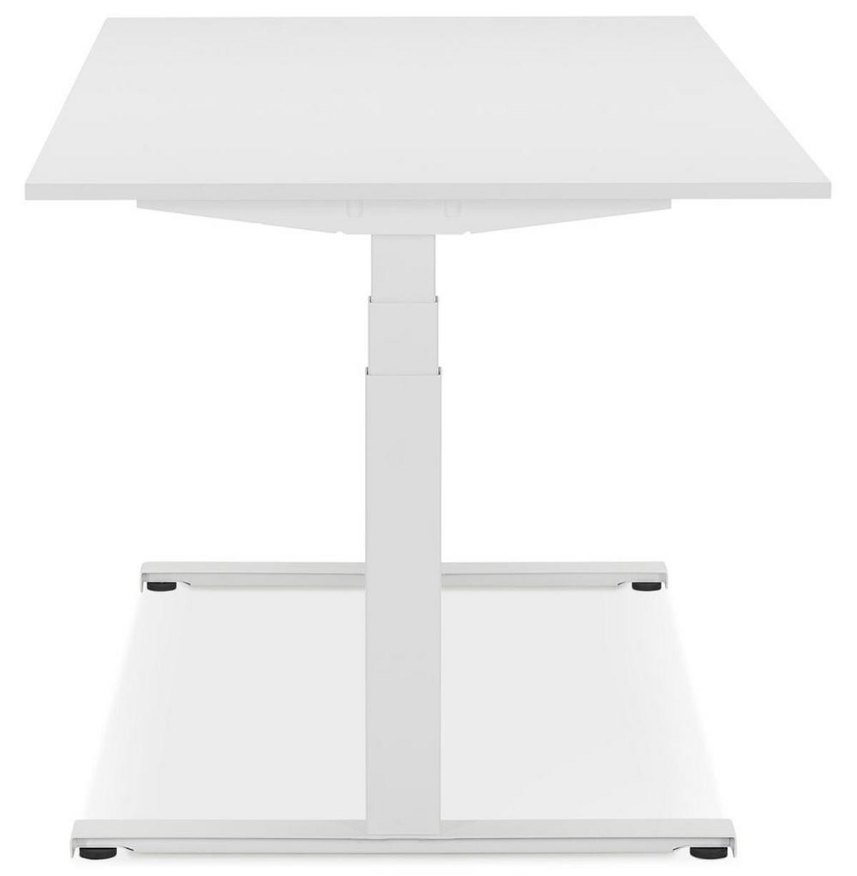 SCHREIBTISCH Höhenverstellbar Elektrisch Ergonomisch XARIX, Weiß 160x80x127 cm - Weiß, Holzwerkstoff/Metall (80/160/127cm) - KADIMA DESIGN