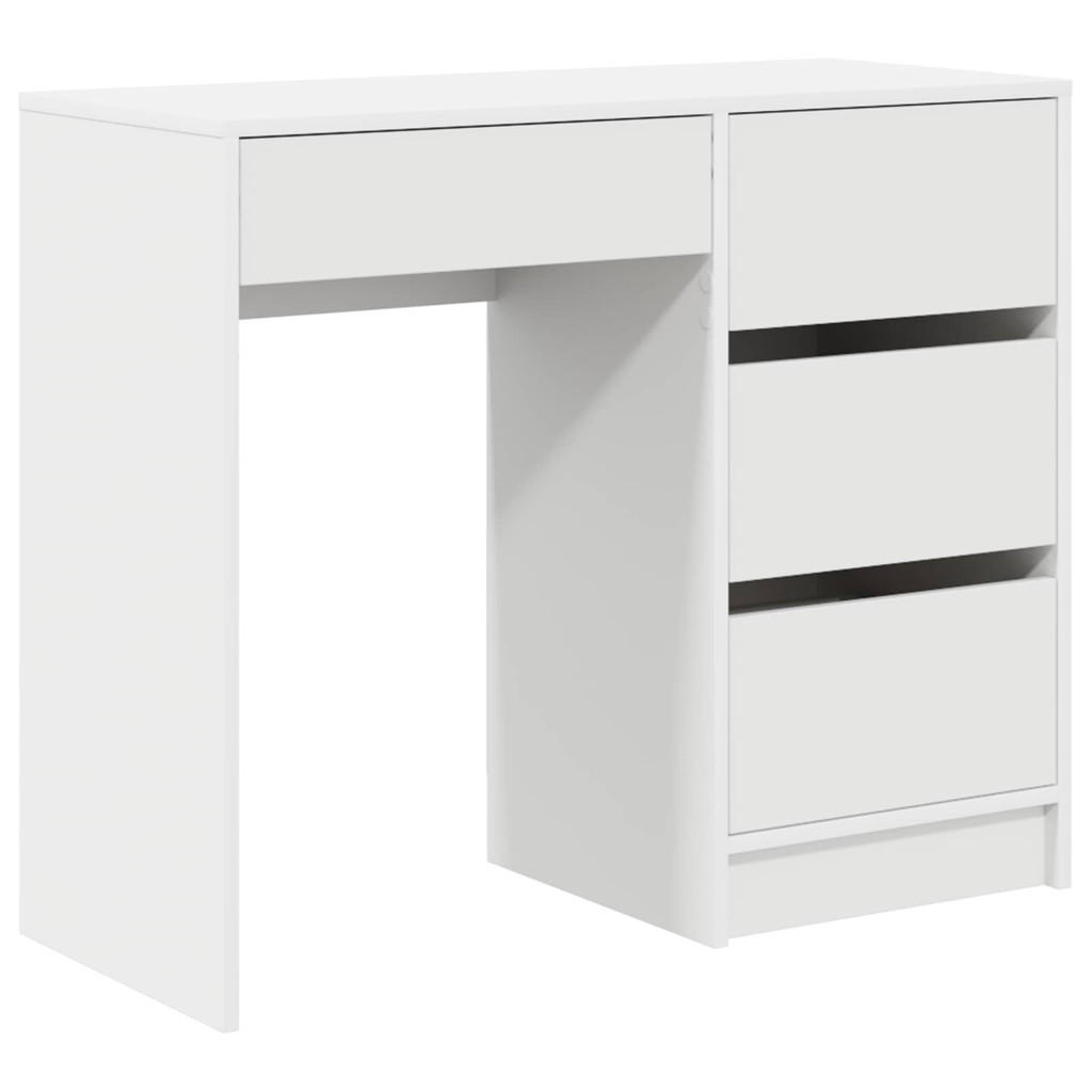 SCHREIBTISCH Mit Speicher Weiss 90/37,5/75 Cm Holzwerkstoff - Weiß, Holzwerkstoff (90/37.5/75cm) - vidaXL