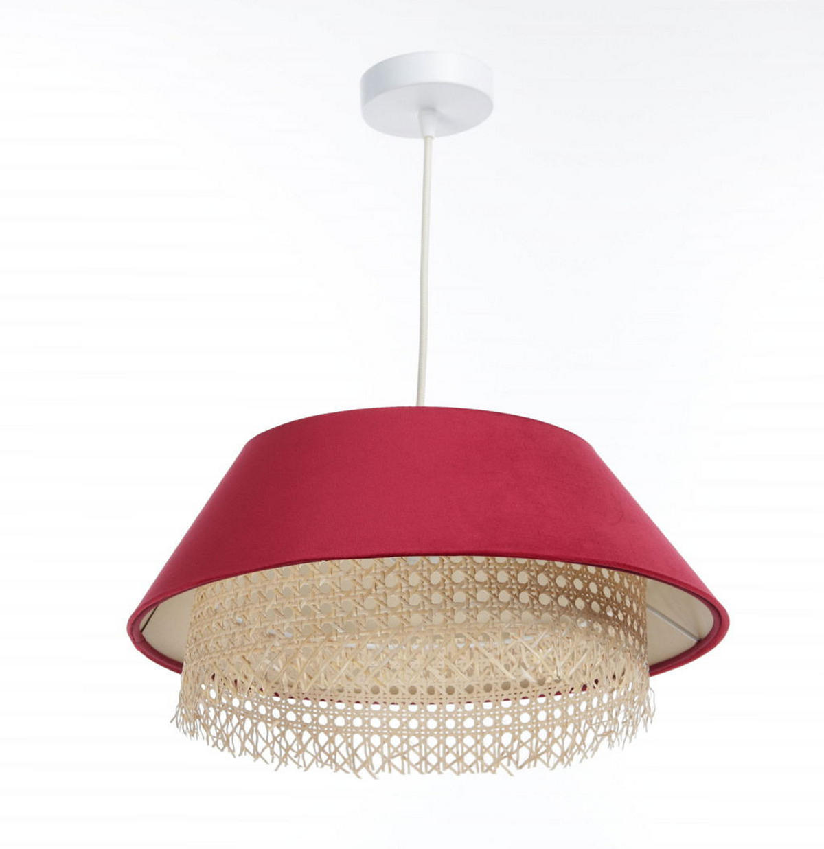 HÄNGELEUCHTE Rot 40/19 cm - Rot, Naturmaterialen (40/1.3/19cm) - ONZENO