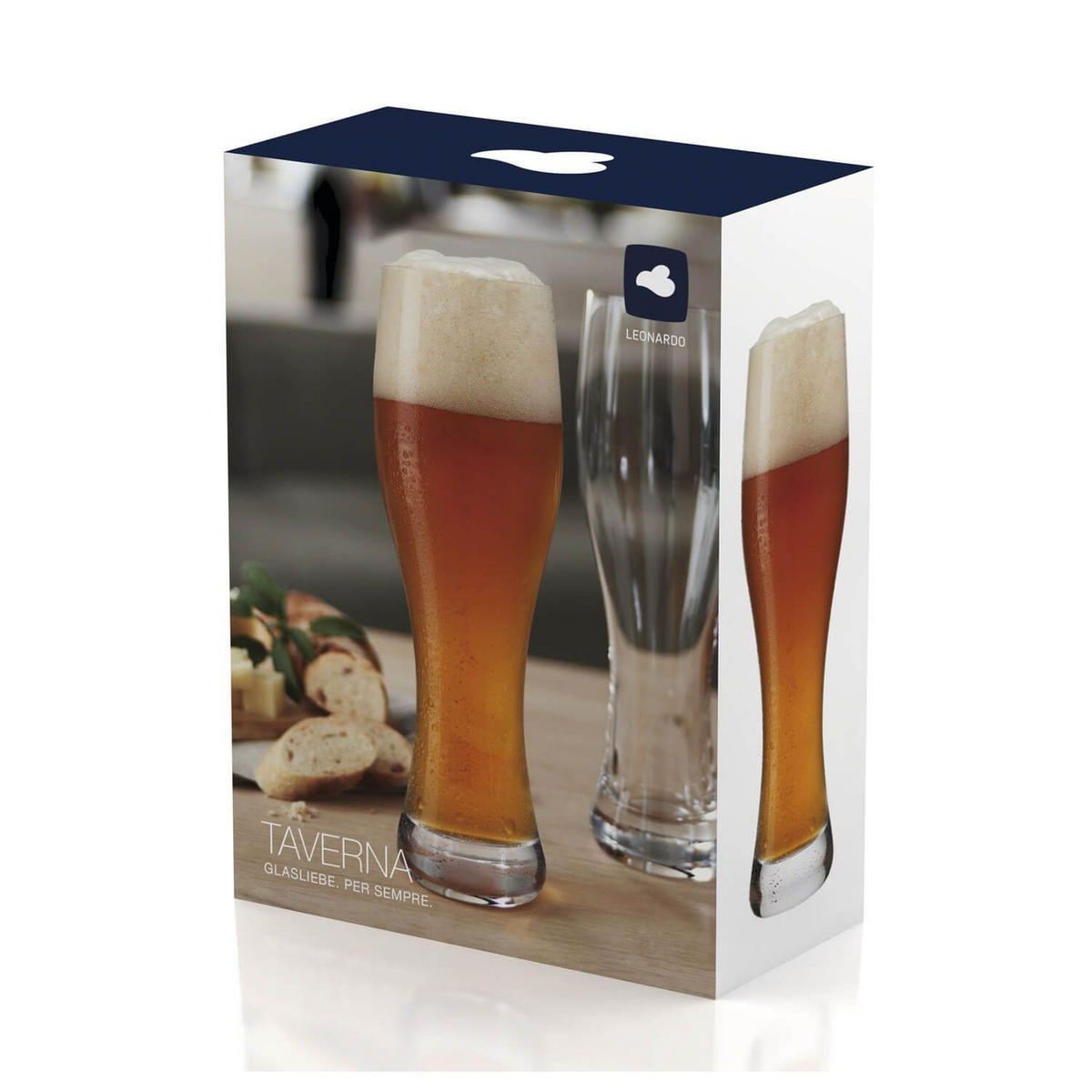 WEIZENBIERGLÄSER Taverna transparent 330 ml 6er Set - Transparent, Glas (0.33L) - Leonardo Living