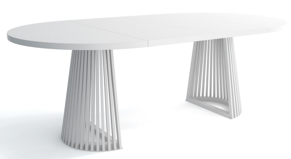 TISCH Weiß DUSTO Ausziehbar Mit Lamellen 100/200 cm - Weiß, Holzwerkstoff (100/100/77cm) - Sepro Meble