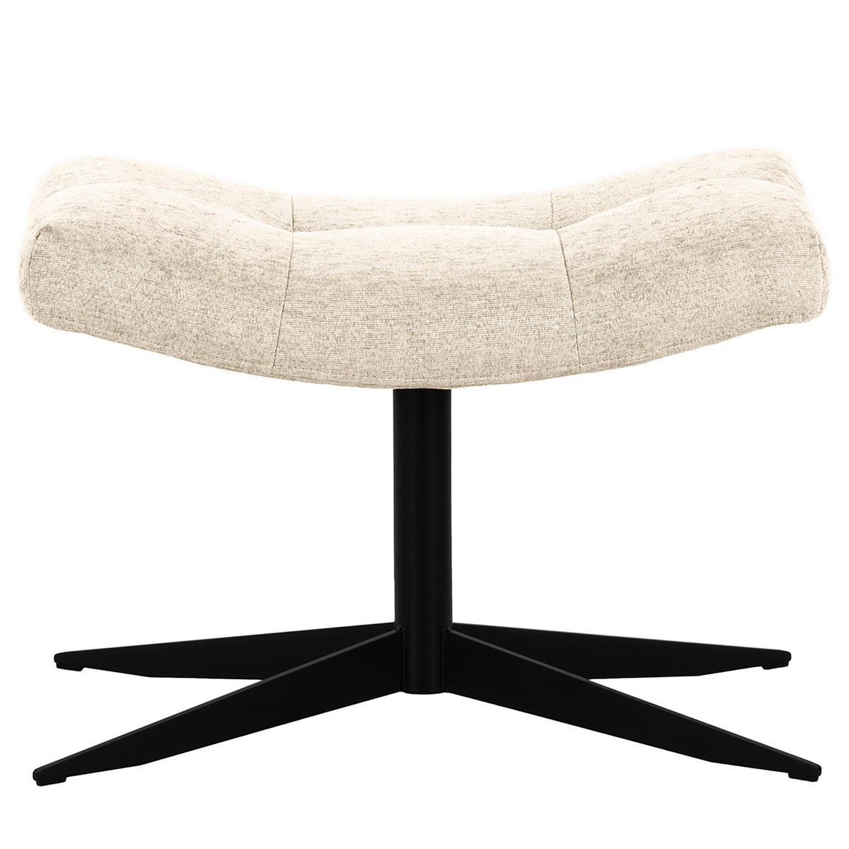 POLSTERHOCKER - Beige/Schwarz, Textil/Metall (67/47/50cm) - home24