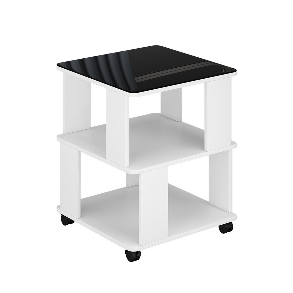 COUCHTISCH Velito Weiß/Schwarz 50 x 50 cm - Schwarz/Weiß, Holzwerkstoff (50/50/60.5cm) - Vicco