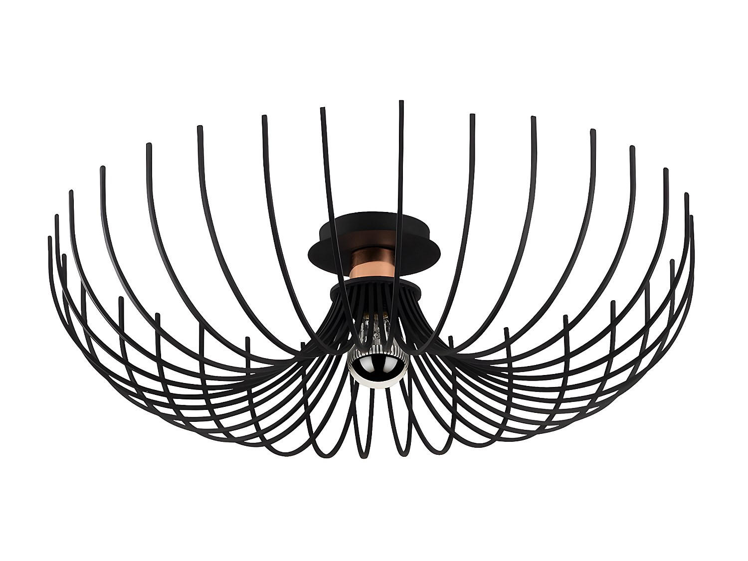 DECKENLEUCHTE - 56 cm x 56 cm - metall - schwarz Aspendos - Schwarz, Metall (56/56/16cm) - Vente-Unique