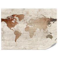 FOTOTAPETE für Wohnzimmer Vintage Karte Holz Hintergrund Retro 400x280 - Beige/Braun, Papier (400/280cm) - Muralo
