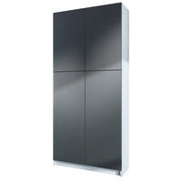 AKTENSCHRANK Elona M1, Büroschrank mit Soft-Close & Push-to-Open, Weiß/Anthrazit matt (82 x 184 x 37 cm) - Anthrazit, Holzwerkstoff (82/184/37cm) - InnoFurn