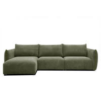 ECKSOFA TAUER 5-Sitzer, olivgrün - Schwarz/Olivgrün, Holzwerkstoff/Kunststoff (173/294cm) - Courtois Laville