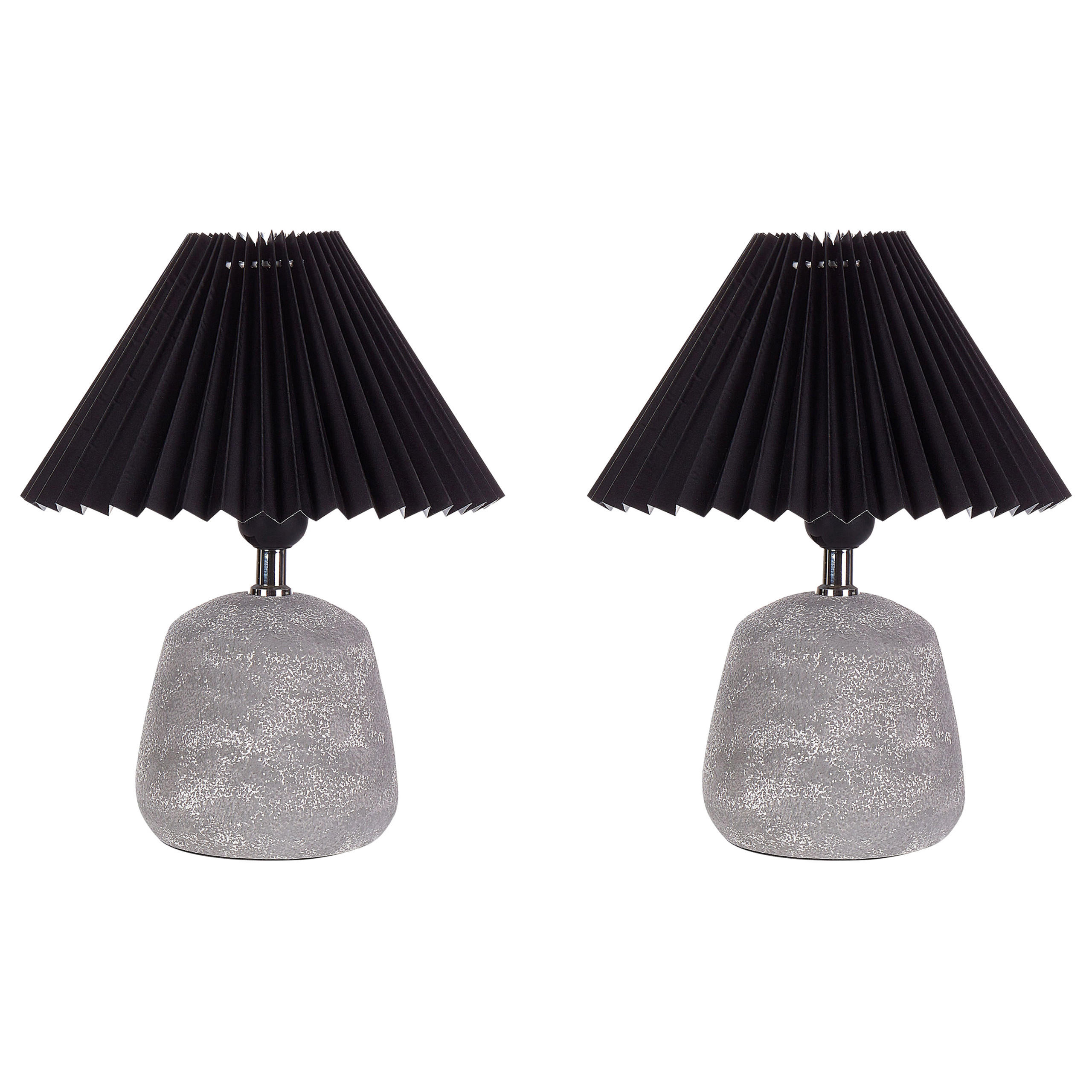 TISCHLAMPE 2er Set Schwarz/Grau Zeyi - Schwarz/Grau, Keramik (25/25/32cm) - Beliani