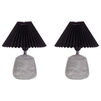 TISCHLAMPE 2er Set Schwarz/Grau Zeyi - Schwarz/Grau, Keramik (25/25/32cm) - Beliani