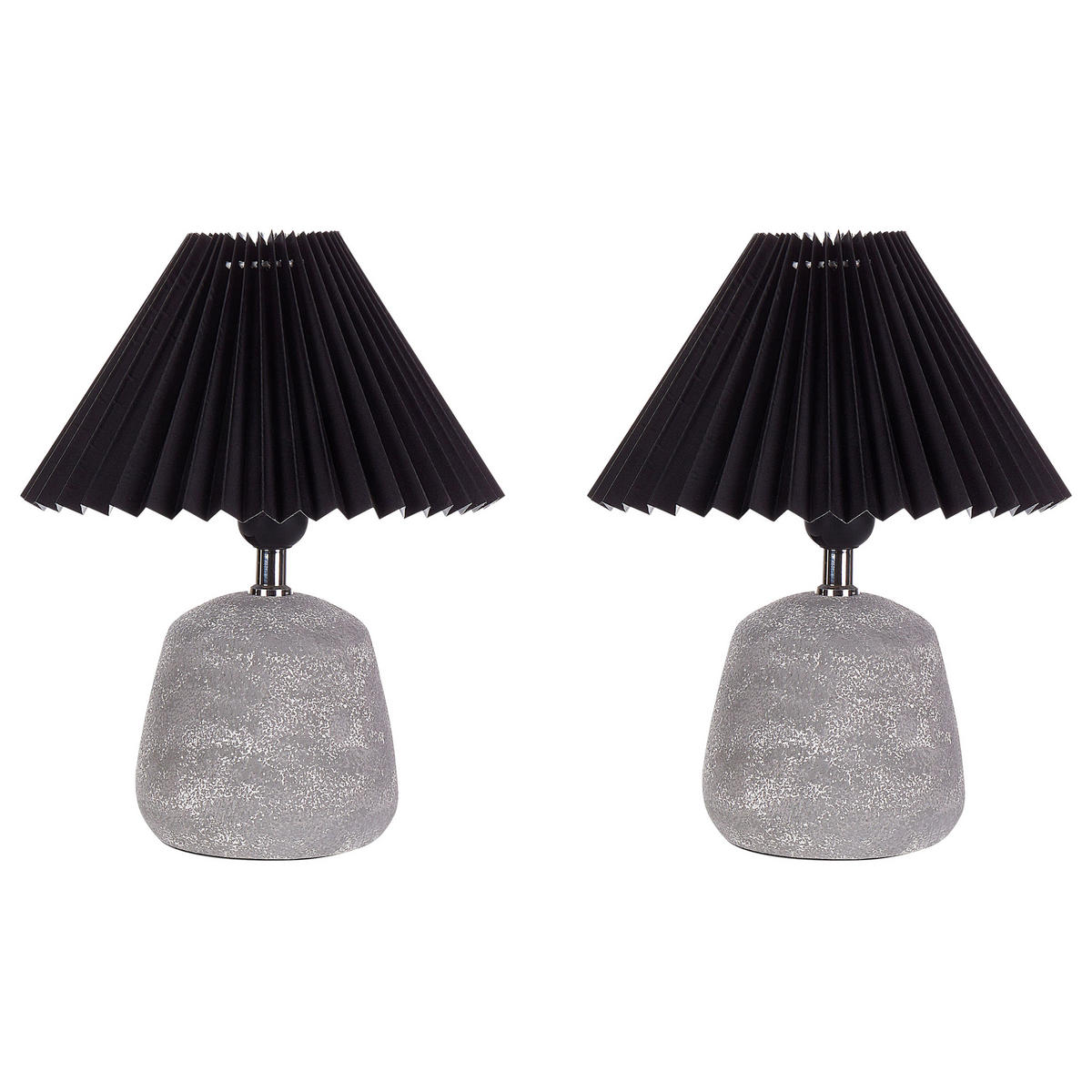 TISCHLAMPE 2er Set Schwarz/Grau Zeyi - Schwarz/Grau, Keramik (25/25/32cm) - Beliani