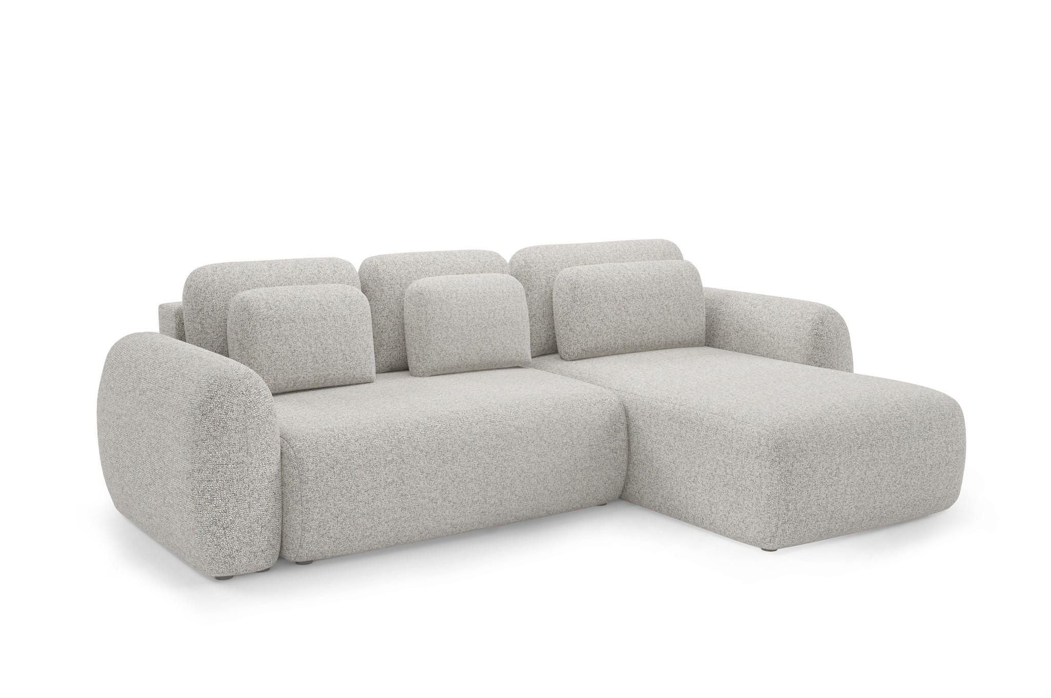 ECKSOFA Gaston Mit Schlaffunktion - Greige, Holzwerkstoff/Textil (304/190cm) - Fun Möbel