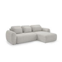 ECKSOFA Gaston Mit Schlaffunktion - Greige, Holzwerkstoff/Textil (304/190cm) - Fun Möbel