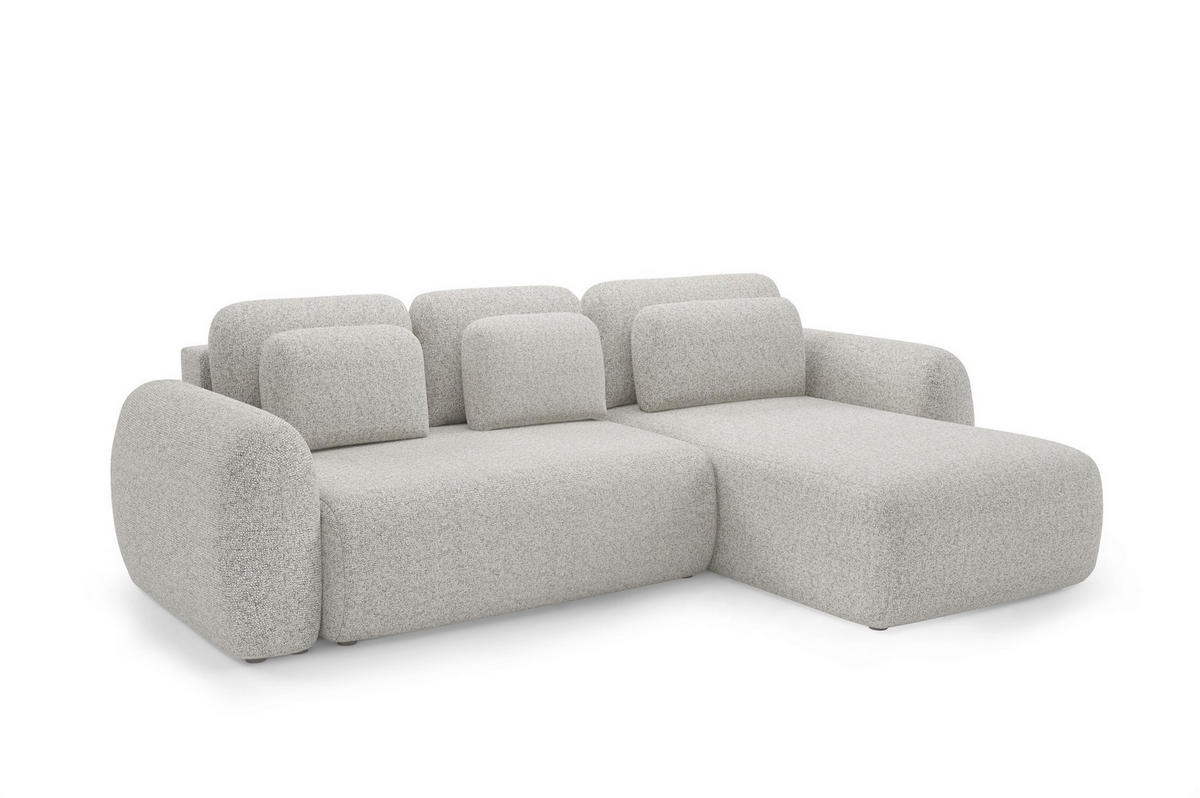 ECKSOFA Gaston Mit Schlaffunktion - Greige, Holzwerkstoff/Textil (304/190cm) - Fun Möbel