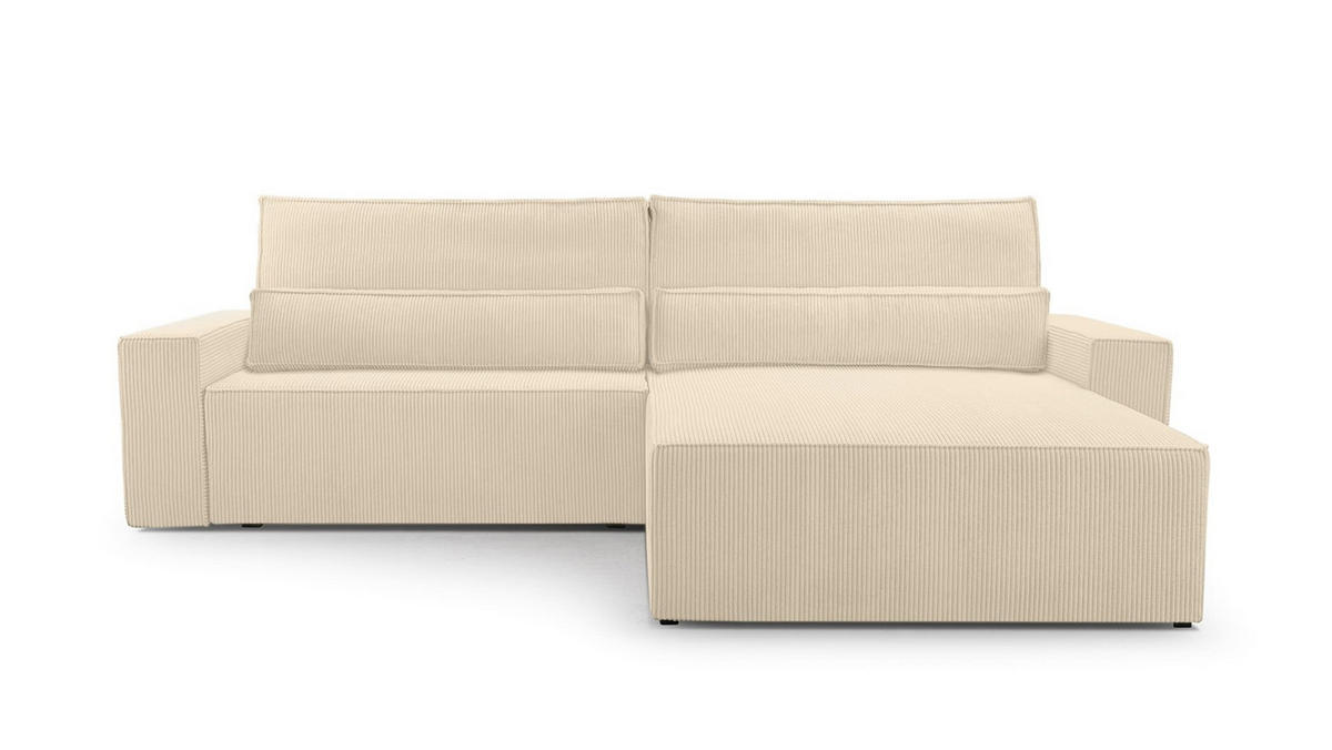 ECKSOFA - Denver L - Beige - Creme, Holz (290/200cm) - Möblo
