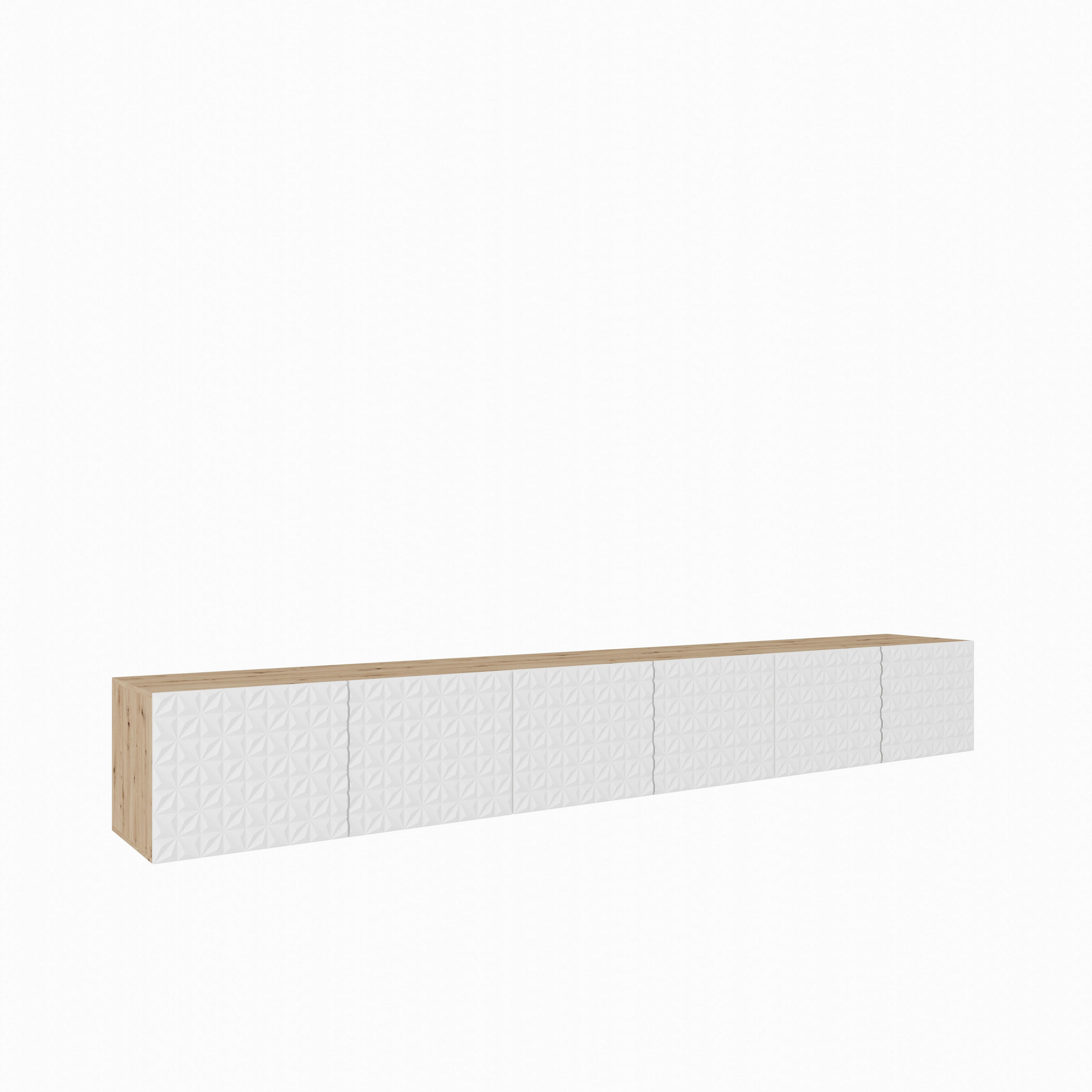 TV-SCHRANK Cali 300 cm, sechstürig, artisan, weiß - Eiche Artisan/Weiß, Kunststoff (300/41/40cm) - Margaret Hadas24