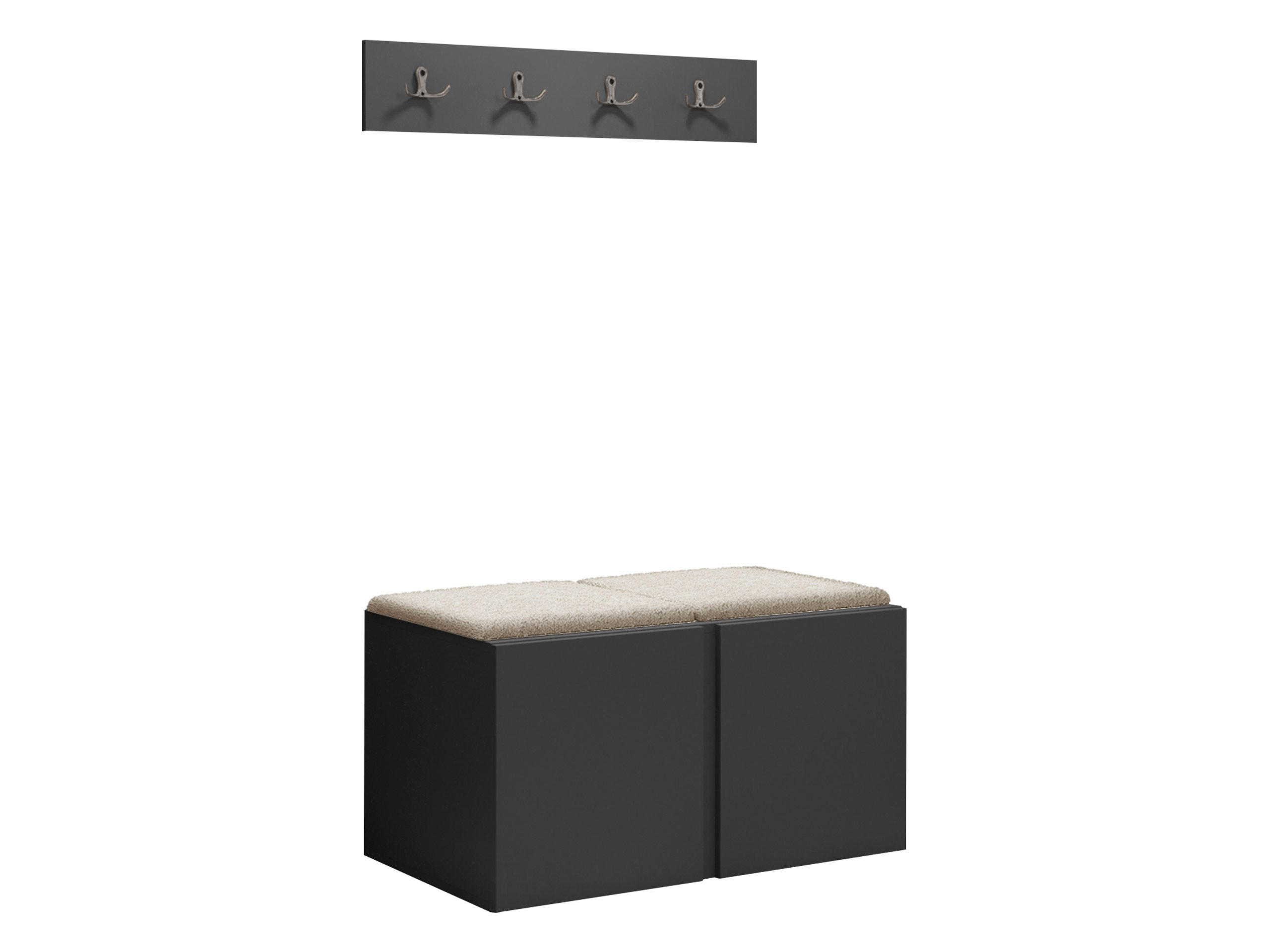 GARDEROBEN-SET Orion VI - Creme/Graphitfarben, Holzwerkstoff/Kunststoff (84/42/46cm) - MIRJAN24