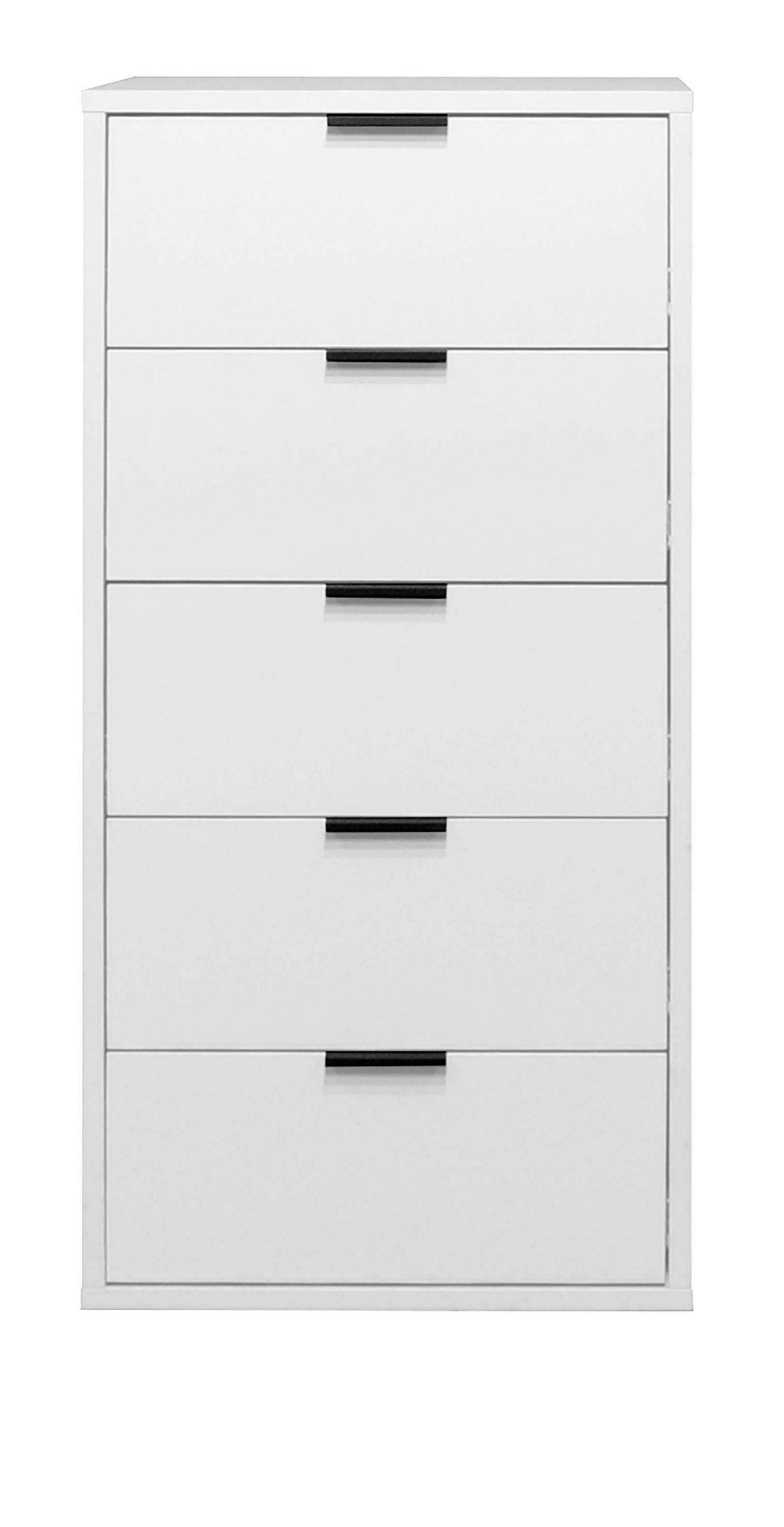 KOMMODE Erna 51x45x108 Kreidegrau matt Lack - Hellgrau, Holzwerkstoff (51/108/45cm) - 58aufmkessel