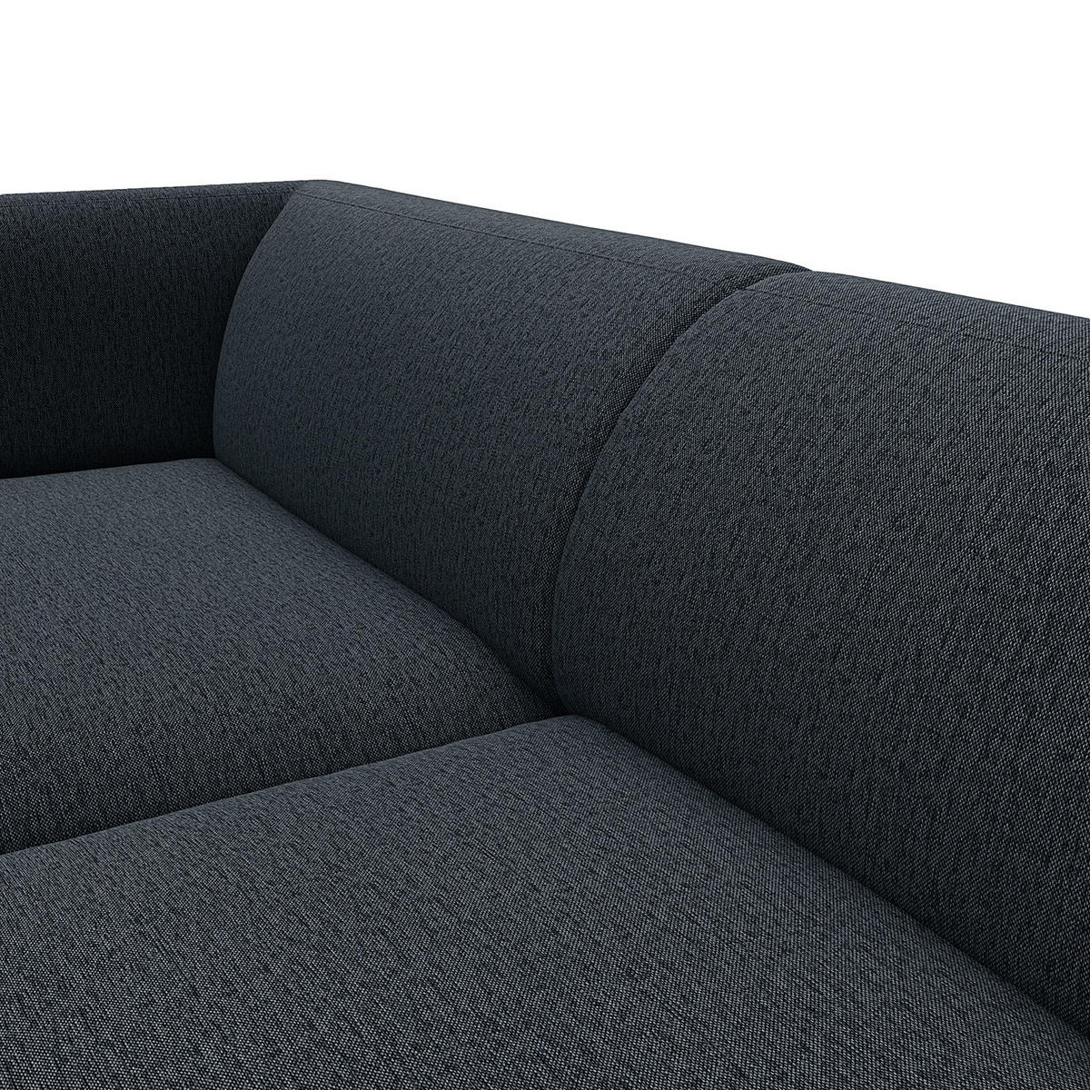 2,5-SITZER ECKSOFA mit Longchair - Schwarz/Grau, Textil/Metall (271/148cm) - home24