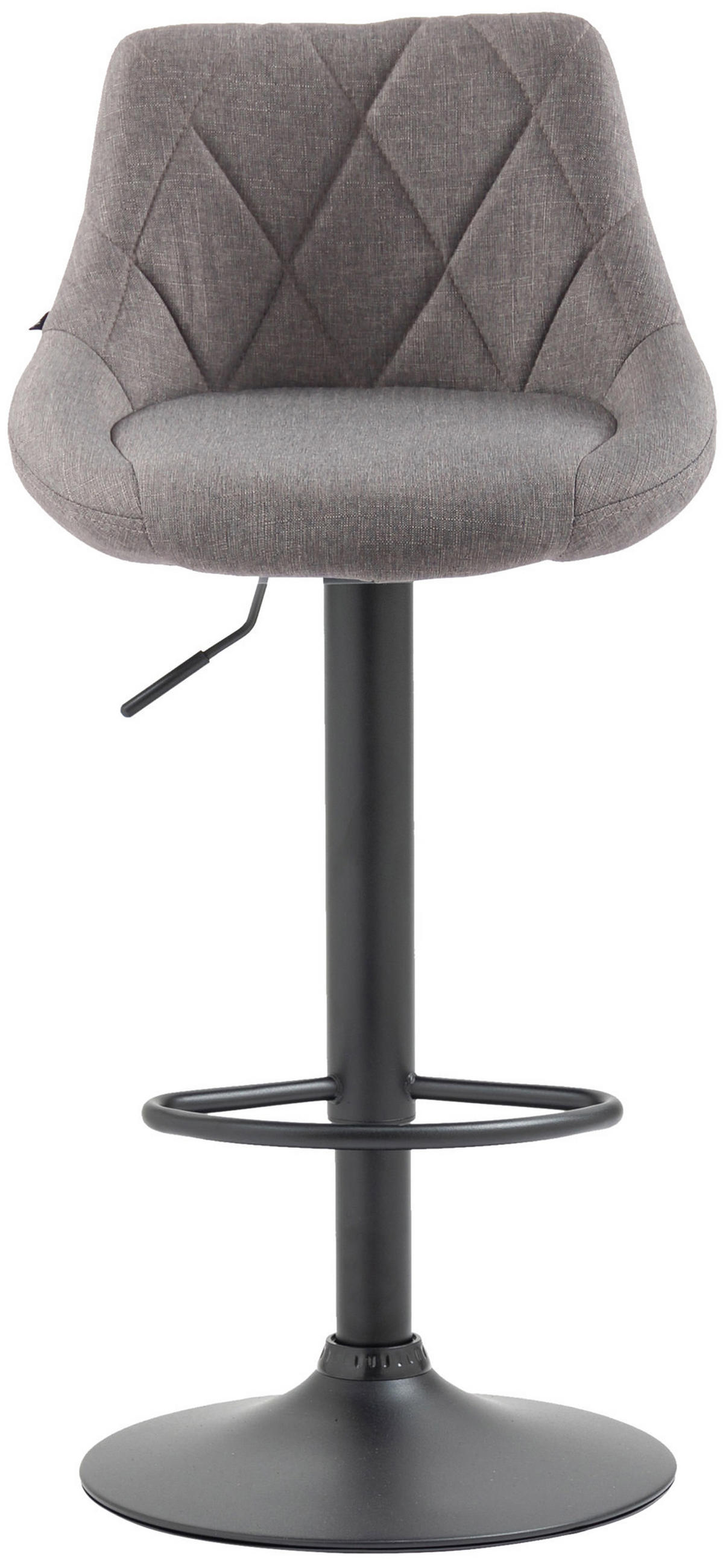 BARHOCKER Stoff grau - Schwarz/Grau, Textil/Metall (46/83/49cm) - CLP
