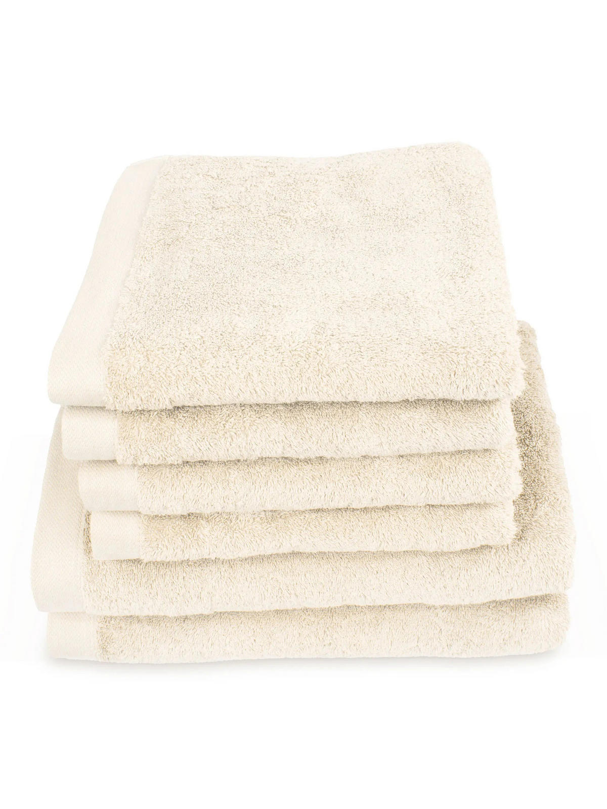 6ER Set Pura Creme 2x Duschtuch + 4x Handtuch - Creme, Textil (50/100cm) - Herzbach Home
