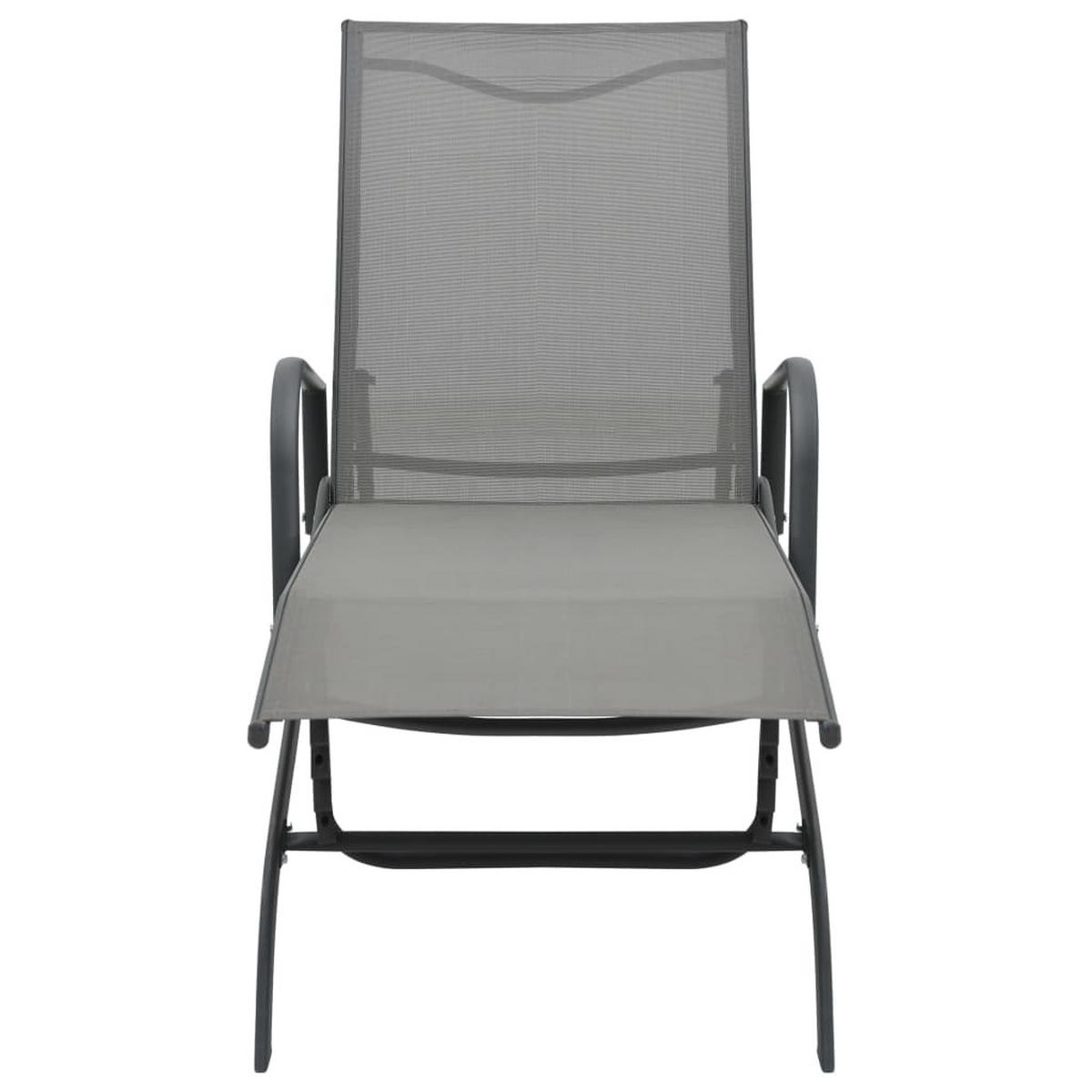 SONNENLIEGE Stahl und Textilene - Grau, Metall (58/32/200cm) - furnicato