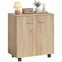 SIDEBOARD Naturfarben, 2 Türen, auf Rollen, 60/35/65 cm - Naturfarben, Holz (60/65/35cm) - PANGIVO