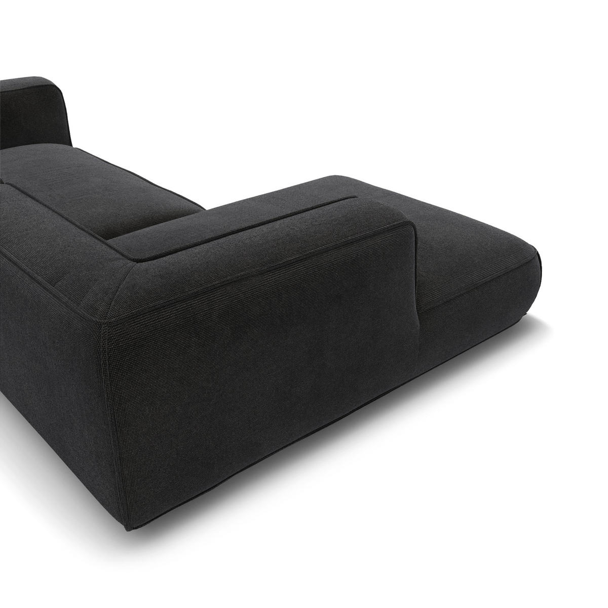 ECKSOFA (links) SOFIA Köpergewebe Grau 255cm - Grau, Textil (255/166cm) - Premium Interiors
