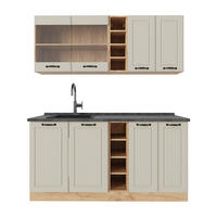 SINGLEKÜCHE R-Line, Sand Landhaus/Goldkraft Eiche, 160 cm Arbeitsplatte Anthrazit - Honigeiche/Beige, Holzwerkstoff (160/81.6/60cm) - Vicco