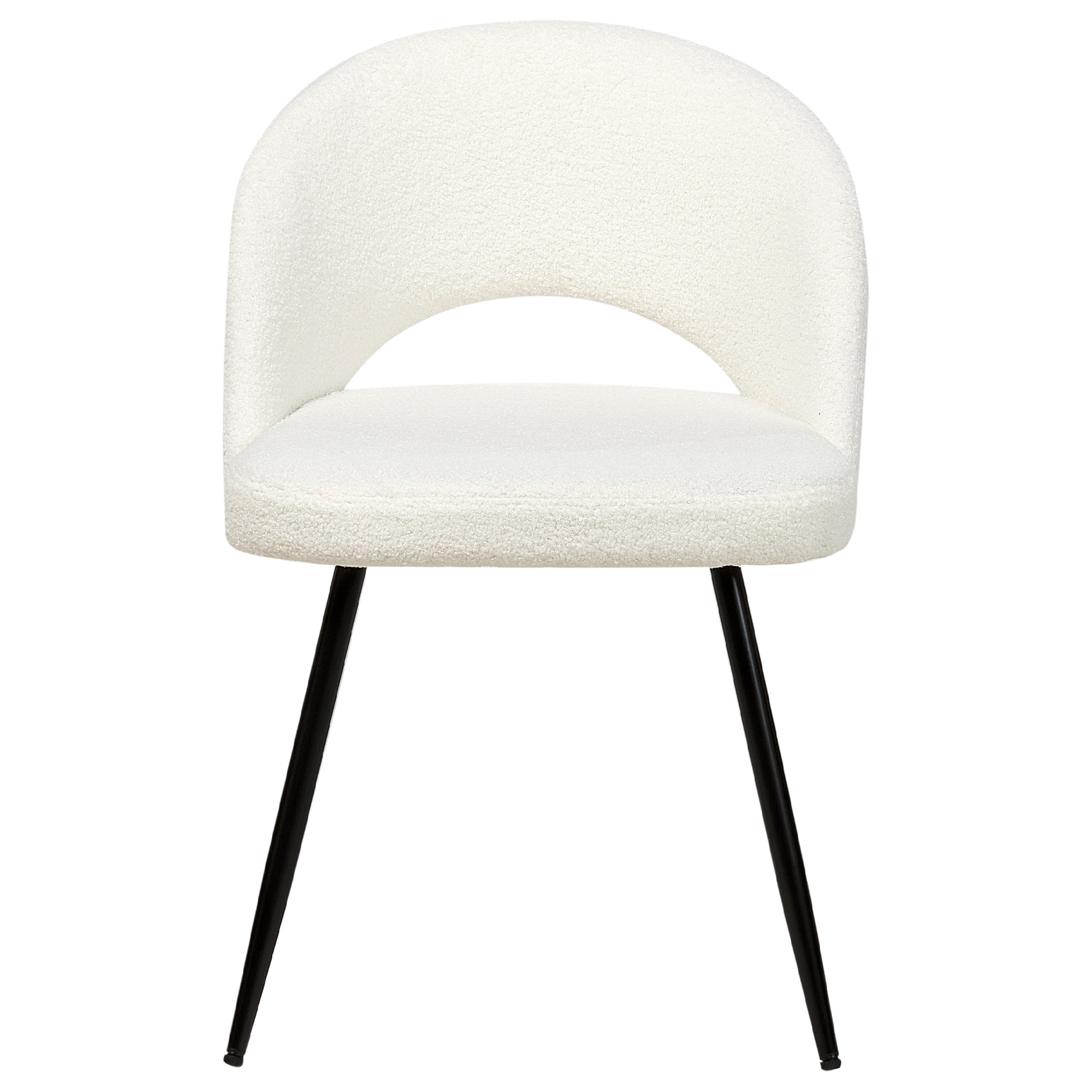 STUHL 2er-Set Polyester Weiß Onaga - Weiß, Textil/Metall (52/77/56cm) - Beliani