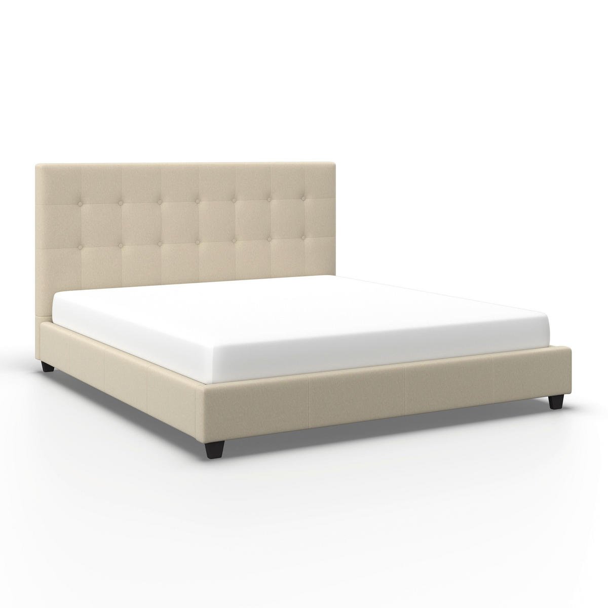 POLSTERBETT Frederico Creme ca. 180 / 200 cm - Creme, Textil - Bessagi Home
