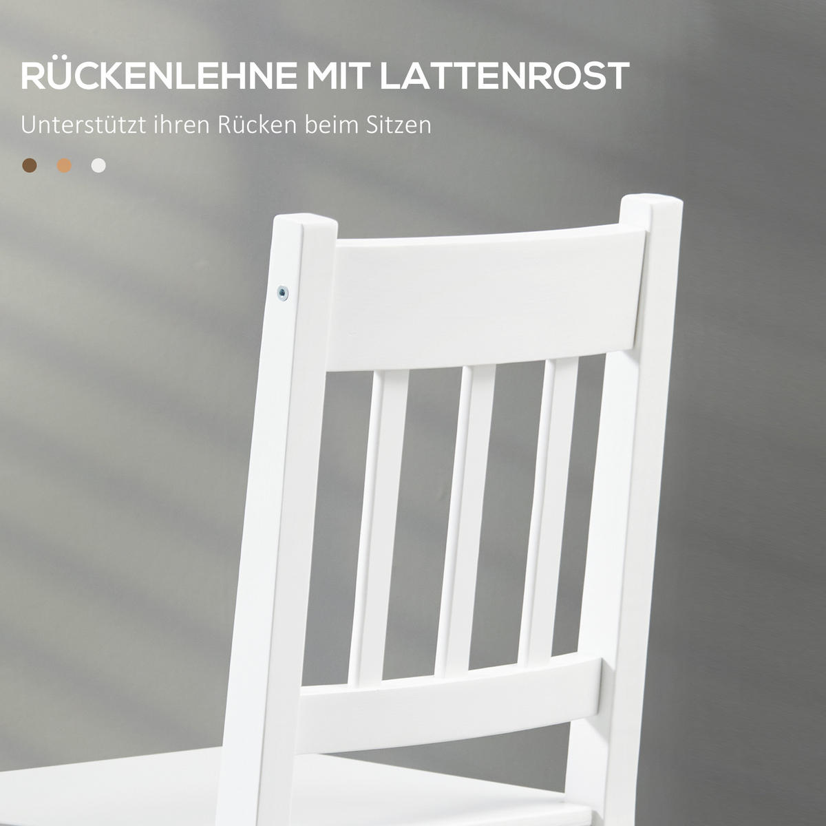 ESSZIMMERSTÜHLE 4er-Set Weiß 46.5/41.0/85.5 cm - Weiß, Holz (41/85.5/46.5cm)