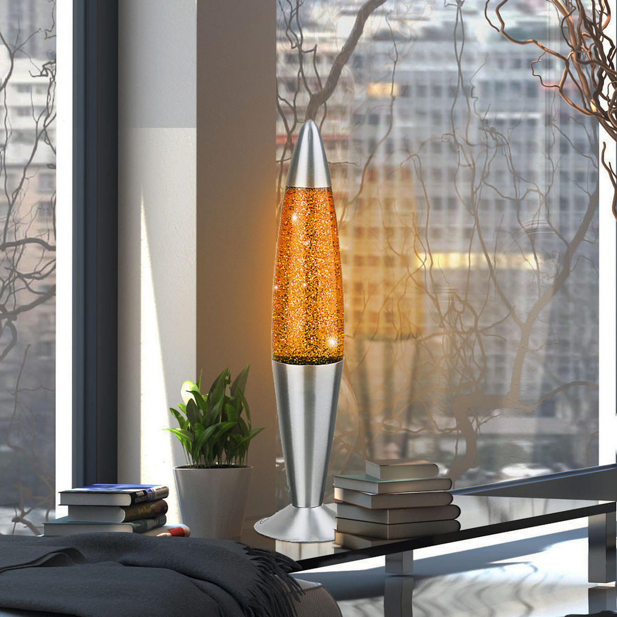 LED DEKOLEUCHTE Aluminium Glas Silber - Silberfarben, Glas (10.8/10.8/42.5cm)