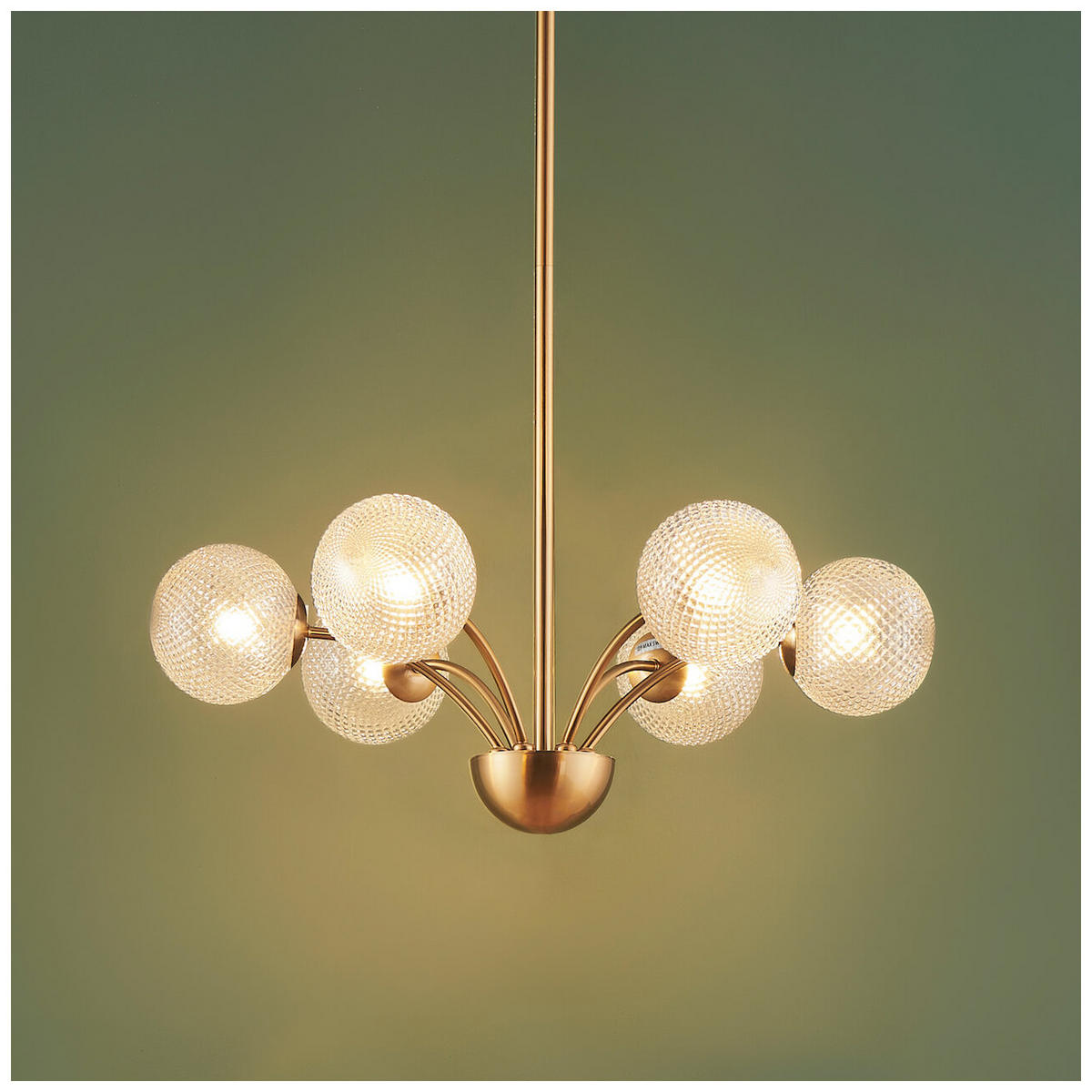 KRONLEUCHTER Gala, Gold / Messing, 19cm - Goldfarben, Glas (19/58/19cm) - KOSILUM