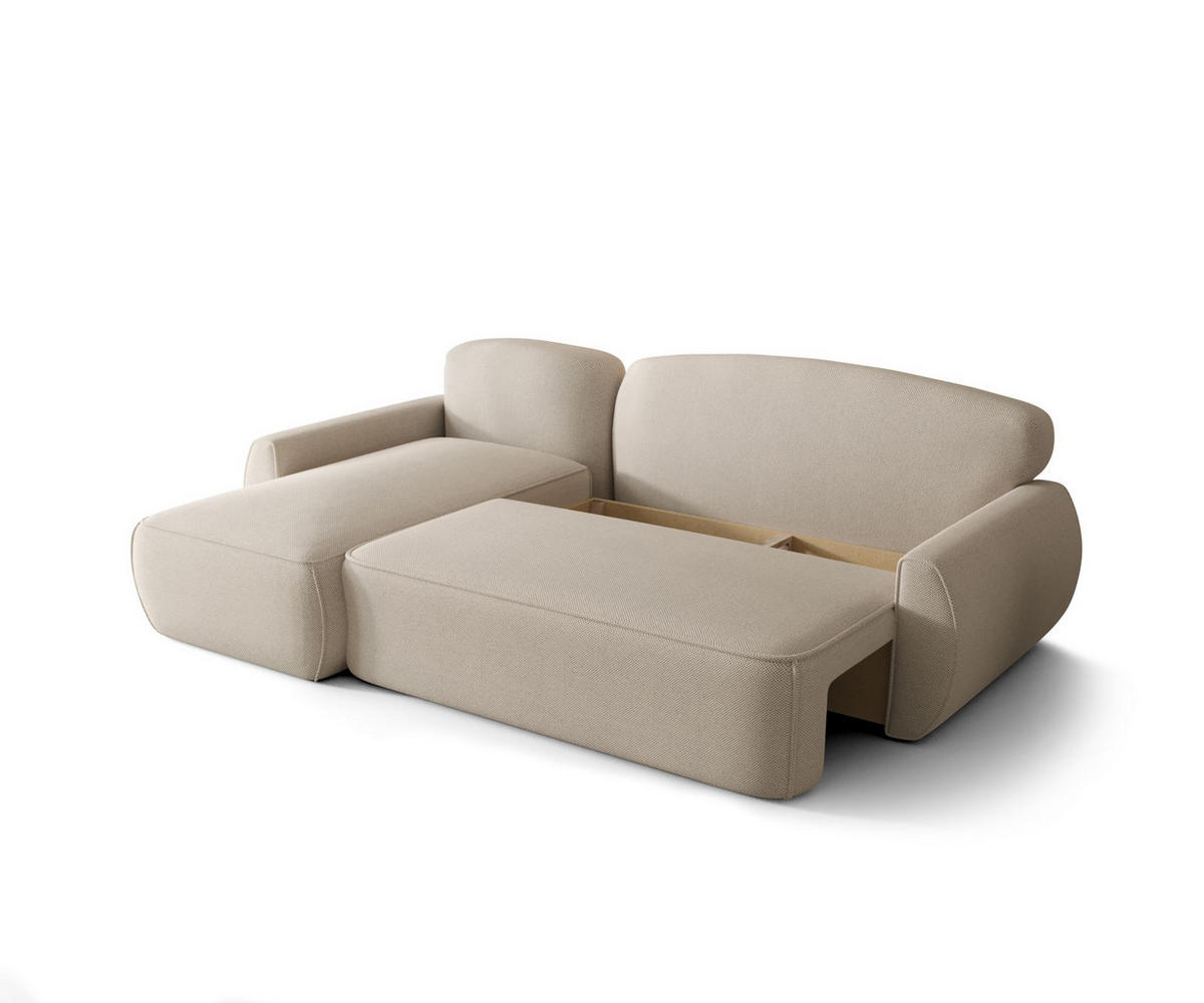 ECKSOFA mit Schlaffunktion LUCAS Quelle 83 Links - Grau, Textil (240/145cm) - Bedante