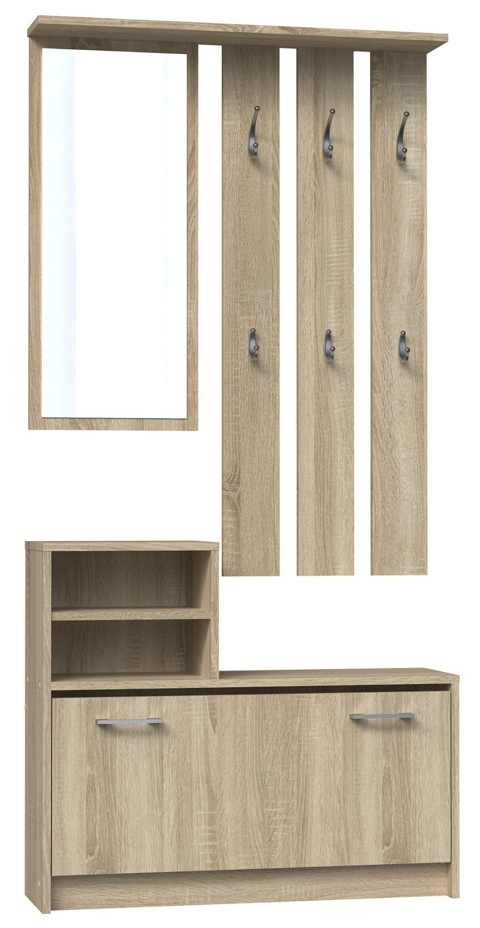 GARDEROBENSET Verena (2-teilig) - Sonoma Eiche, Holzwerkstoff (85/180/24cm) - kommodly