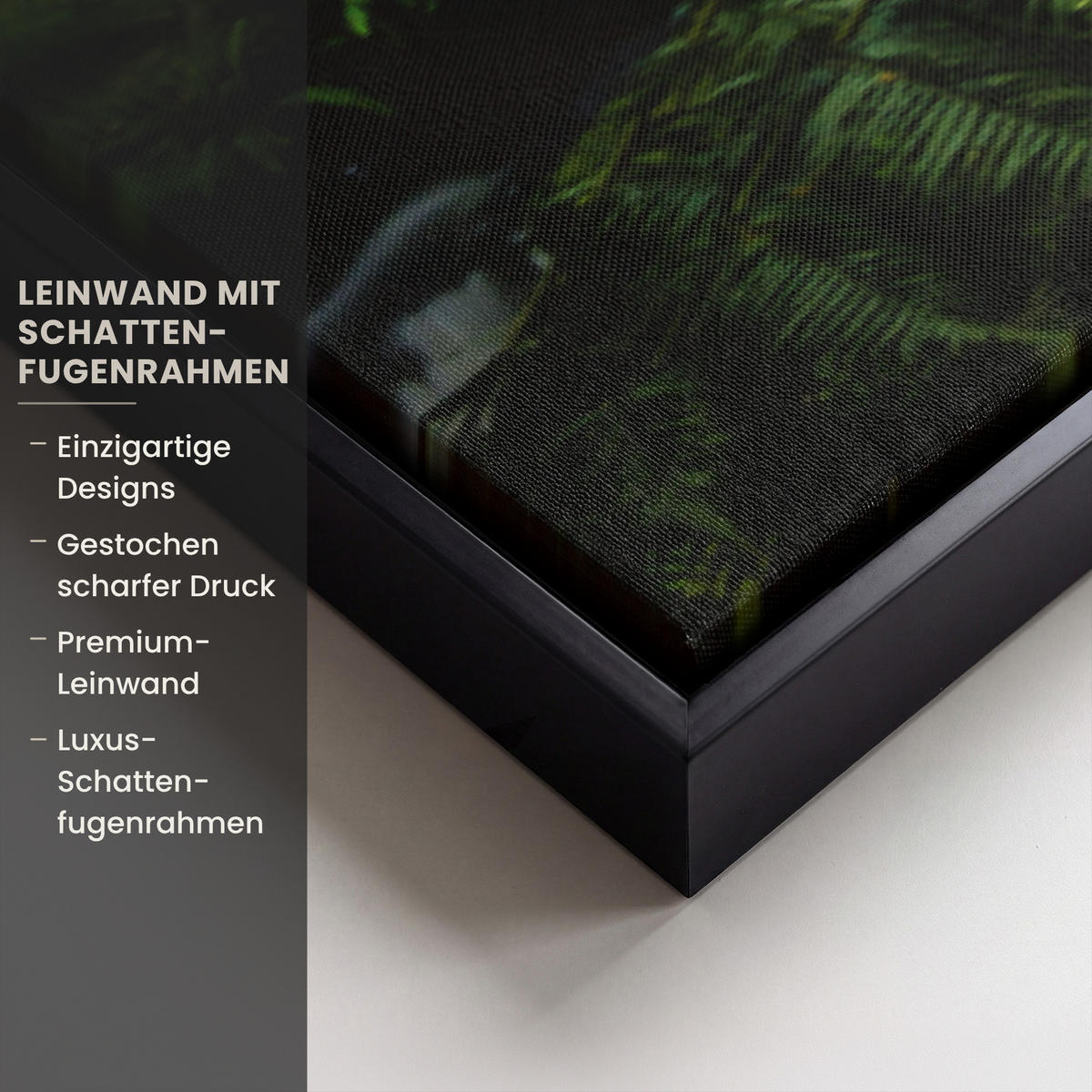 LEINWAND Bilder mit Rahmen - Dschungel - Wasserfall - Australien - Pflanzen - Natur - 120x80 - Dunkelgrün, Textil (120/80cm) - MuchoWow