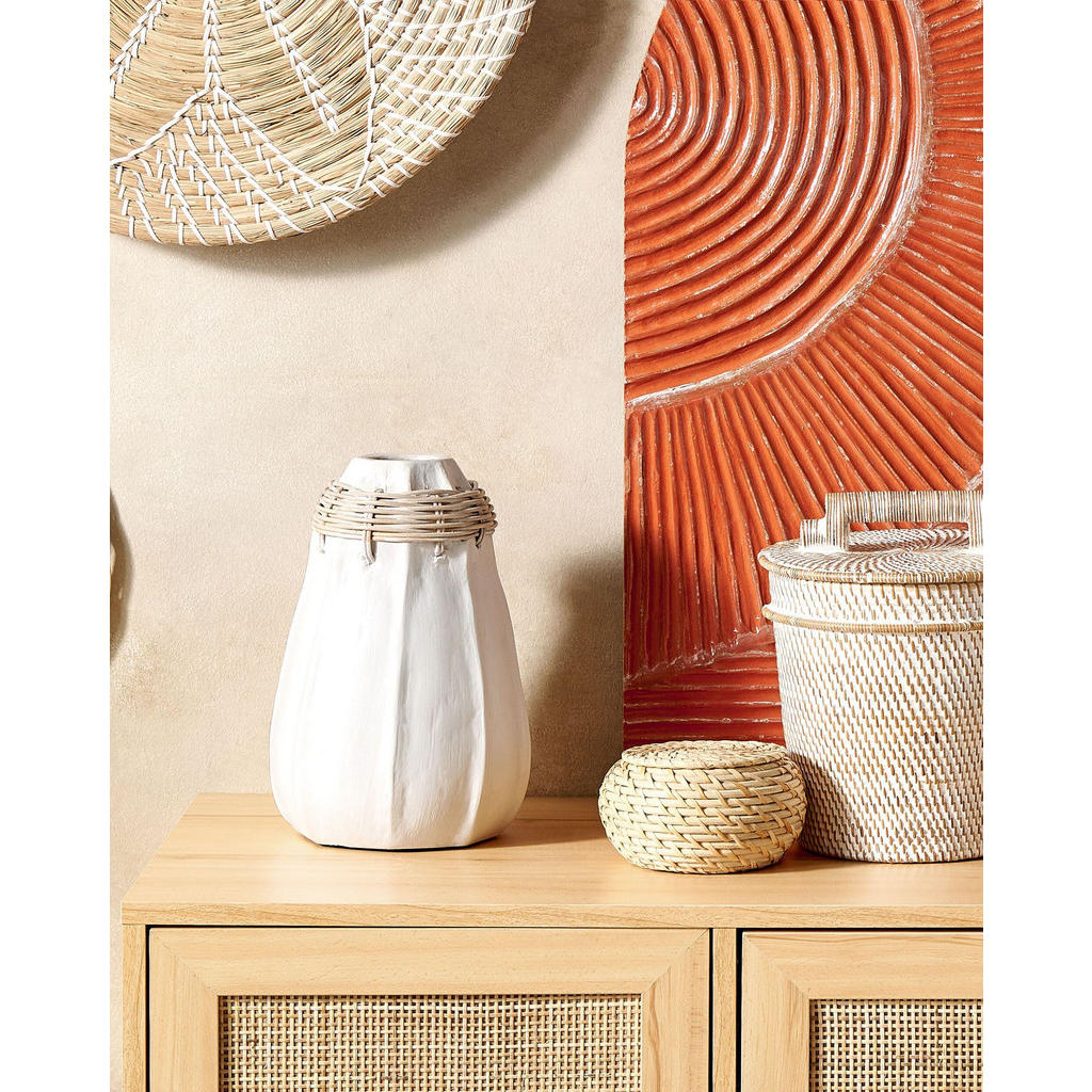 Thumbnail - Beliani Dekovase, Weiß, Stein, 30 cm, Dekoration, Vasen, Keramikvasen