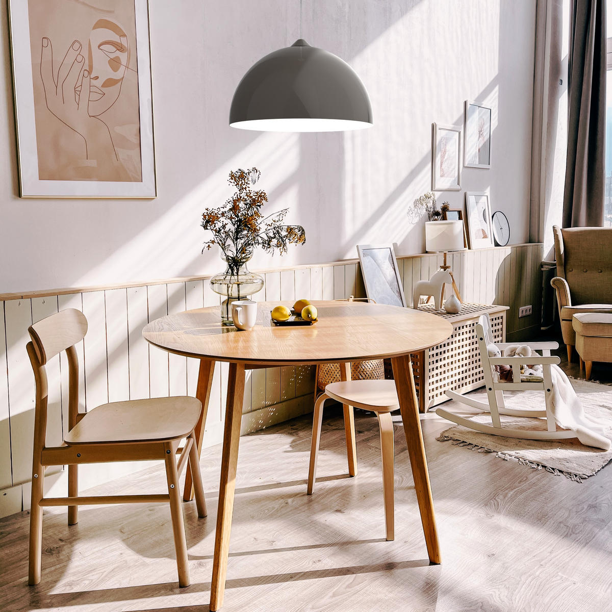 HÄNGELEUCHTE - Graubraun, Metall (40/40/20cm) - Lumicom