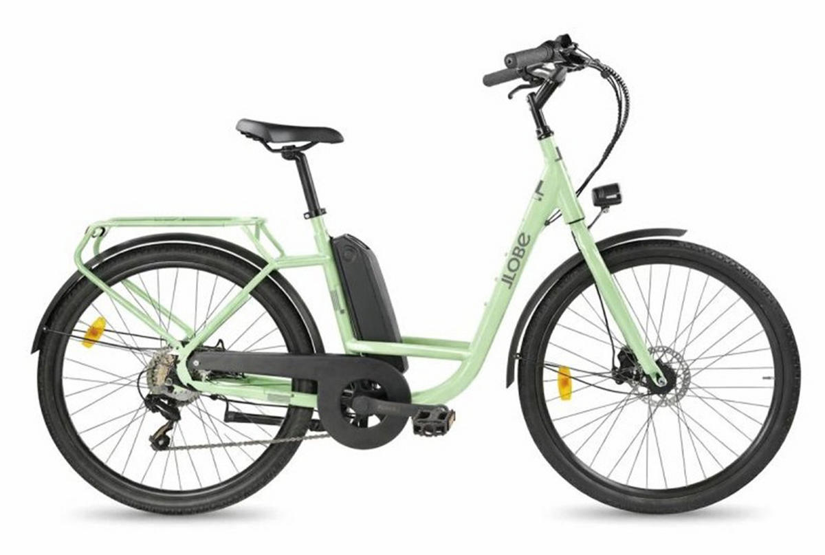 CITY E-BIKE 26" Town Compact grün - Grün, Metall (125cm) - LLOBE